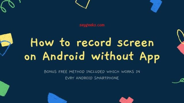 How to record screen on Android without App