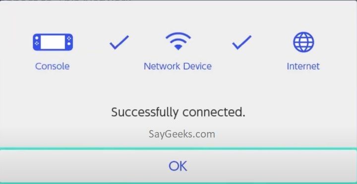 network connection successful