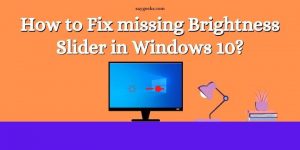 [2 Easy methods] How to fix windows 10 brightness slider missing in 5 minutes?