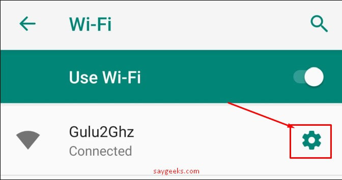 open connected wifi network settings