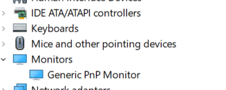 see if generic pnp monitor is listed