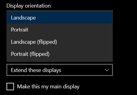 select display orientation