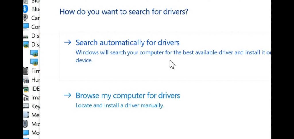 select search automatically for drivers