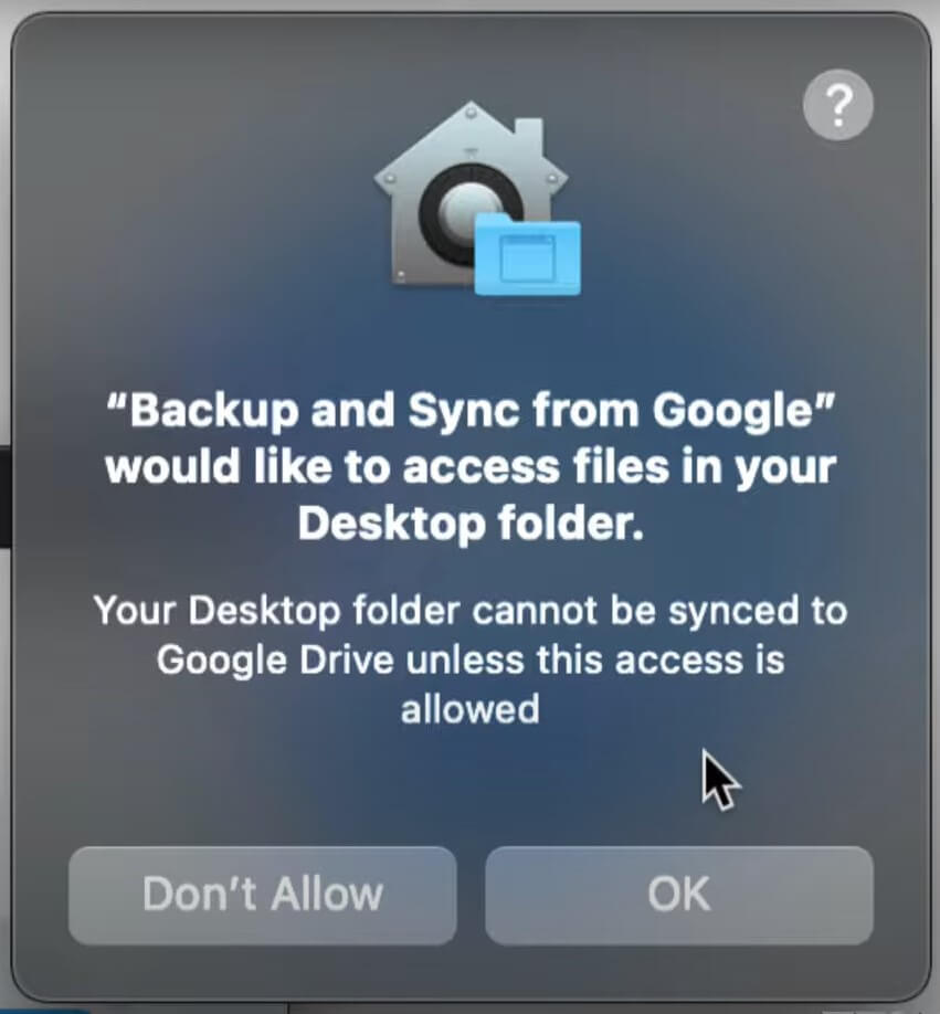 allow access to desktop folder