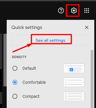 click on see all settings option in gmail