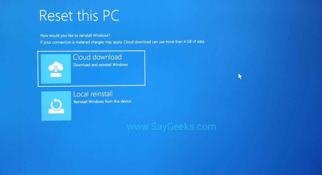 Windows 10 factory reset from boot Easily Say Geeks