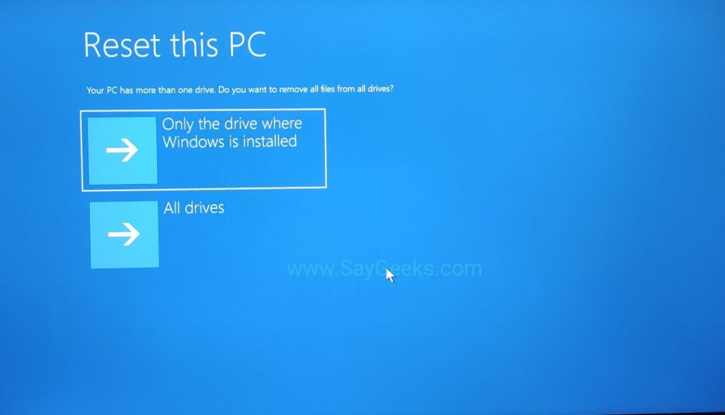 only the drive where windows is installed or all drives