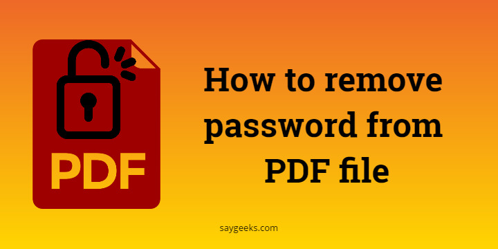 How to remove password from PDF file