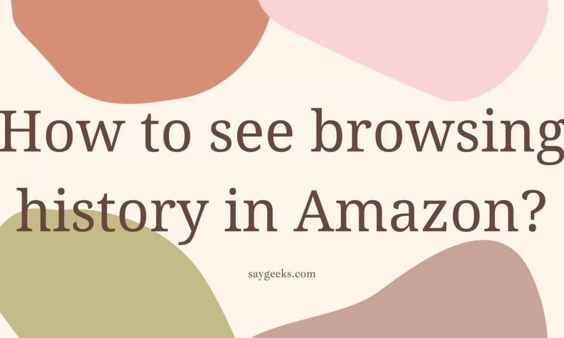 How to see browsing history in Amazon? Say Geeks