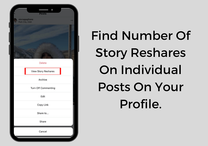find number of story reshares on individual posts