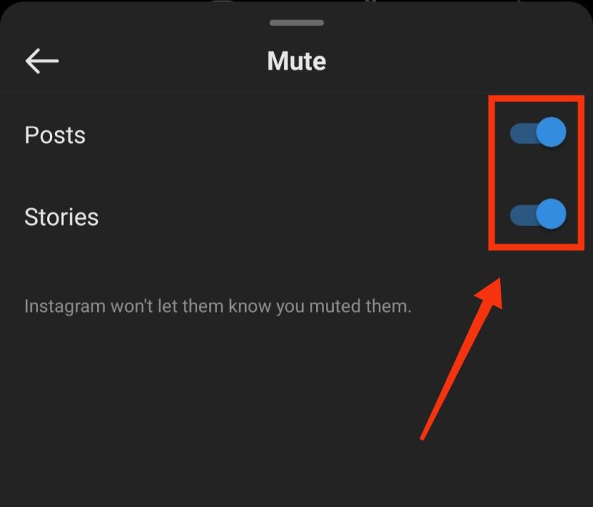 toggle posts and stories