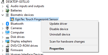 reinstall touchpad drivers