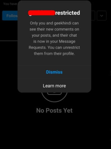 user is restricted in instagram