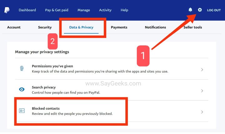 click on gear icon and data and privacy