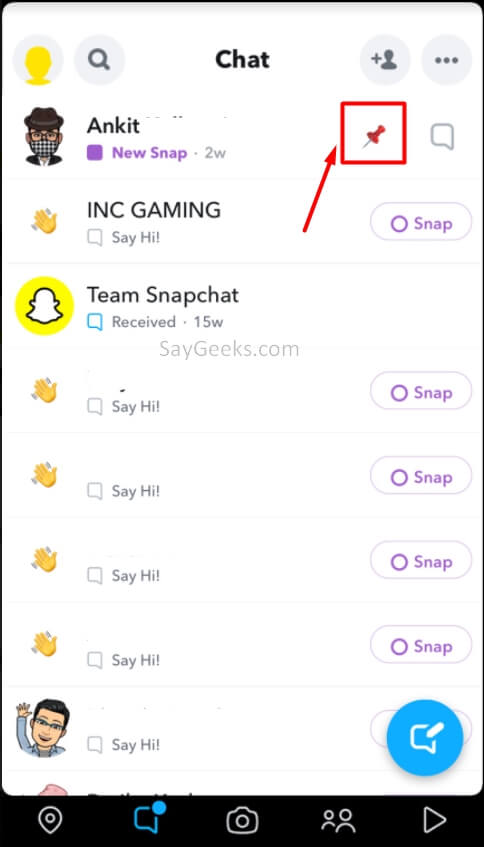 pin someone on snapchat on ios