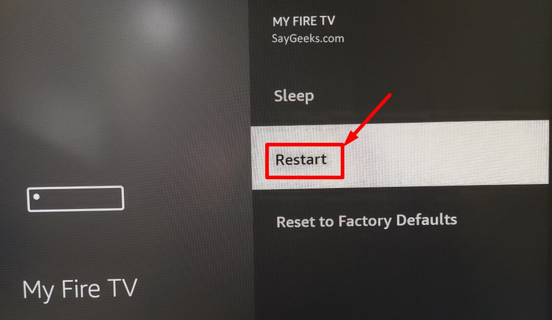 restart your firestick tv