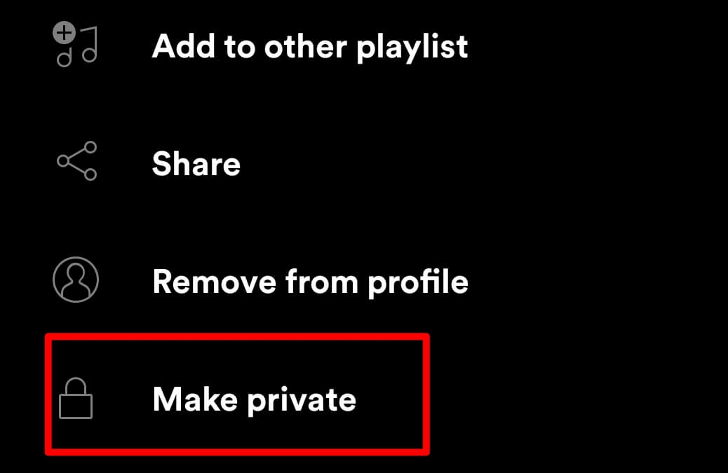 select make private option