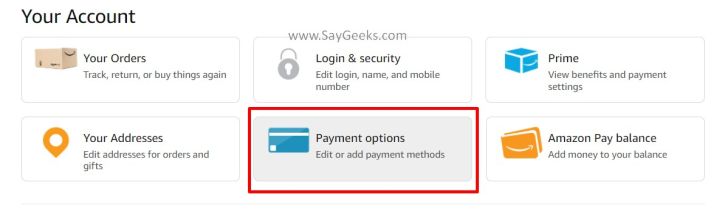 click Payment Options