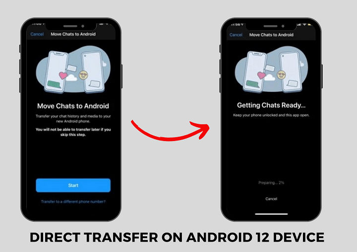 Direct android 12 transfer