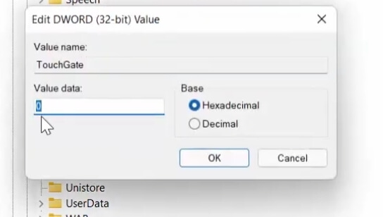 Setting value data to 0