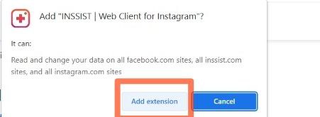 click on add extension button